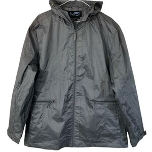 Mack Russo Men's Water Resistant Wind Breaker Zip Close Hood Pockets Sz XL